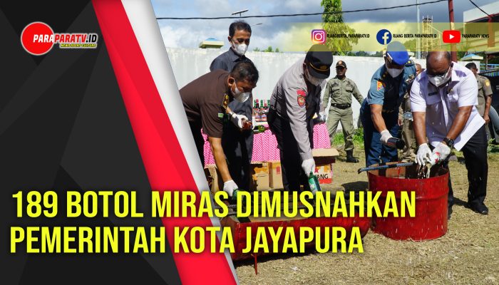 189 Botol Minuman Beralkohol disita dan dimusnahkan Pemerintah Kota Jayapura