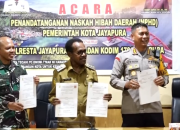 Pemkot Jayapura Tandatangan NHPD Pengamanan Pilkada 2024