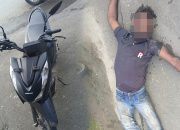 Melaju Kencang, Pengendara Sepeda Motor Honda Beat Alami Laka Tunggal di Kotaraja