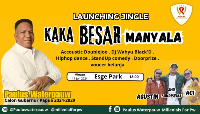 Milenial Papua Launching Jingle Kaka Besar Manyala Persembahkan untuk Paulus Waterpauw
