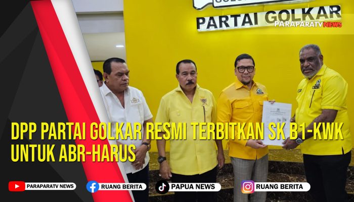 DPP Partai Golkar Resmi Terbitkan SK B1-KWK Untuk ABR-HARUS