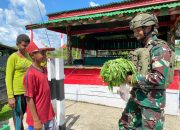 Sepenggal Cerita Pos Kout Satgas Yonif 512/QY : Sayuran Segar dari Adiks, Kakak Tentara dibuat Terharu