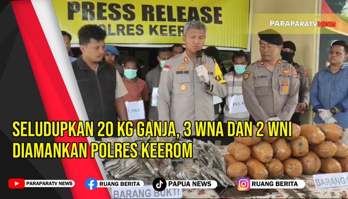 Selundupkan 20 KG Ganja, 3 WNA Dan 2 WNI Diamankan Polres Keerom