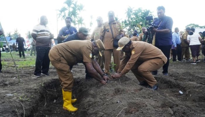 Turun ke kampung Skouw Sae, Wali Kota Jayapura siapkan Lahan bahan baku Makan Begizi Gratis