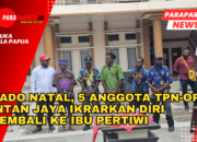 Kado Natal, 5 Anggota TPN-OPM Intan Jaya Ikrarkan Diri kembali Ke Ibu Pertiwi
