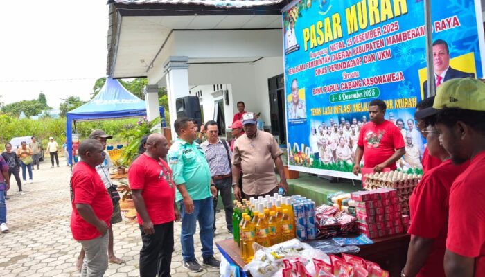 Sambut Nataru, Pemkab Mambra Kolaborasi Bank Papua Gelar Pasar Murah