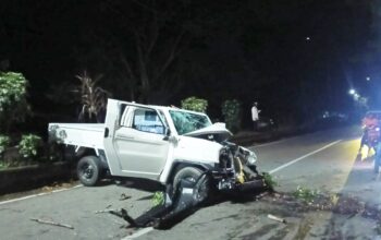 Pengemudi Diduga Mabuk Miras, Mobil Hilux Alami Kecelakaan Tunggal di Sentani