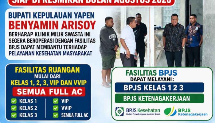 Tinjau Klinik FN24, Bupati Benyamin Arisoy Minta Segera Diresmikan demi Perluasan Akses Pelayanan Kesehatan Masyarakat