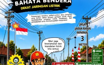 HUT RI ke-81: Awas Pemasangan Atribut Kemerdekaan Dekat Kabel Listrik!