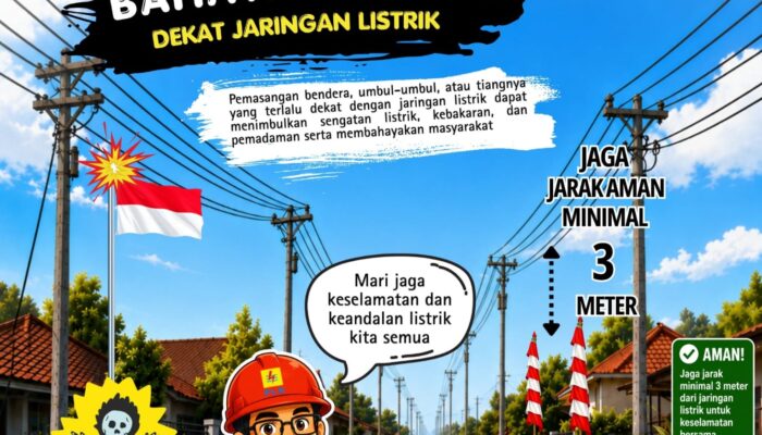 HUT RI ke-81: Awas Pemasangan Atribut Kemerdekaan Dekat Kabel Listrik!