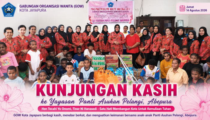 Sambut HUT RI ke-81, GOW Kota Jayapura Gelar Kunjungan Kasih ke Panti Asuhan Pelangi Abepura