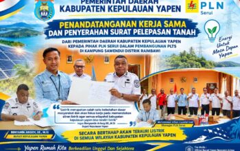 Penandatanganan Naskah Hibah Ke PLN Dari Pemda Yapen, Akan Membangun PLTS Di Kampung Sawendui