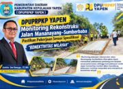 DPUPRPKP Yapen Monitoring Rekonstruksi Jalan Mananayang–Sumberbaba, Pastikan Pekerjaan Sesuai Spesifikas
