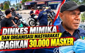 Dinkes Mimika Dan Organisasi Masyarakat Bagikan 30.000 Masker