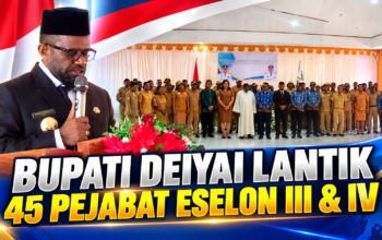 Bupati Deiyai Lantik 45 Pejabat Eselon III dan IV